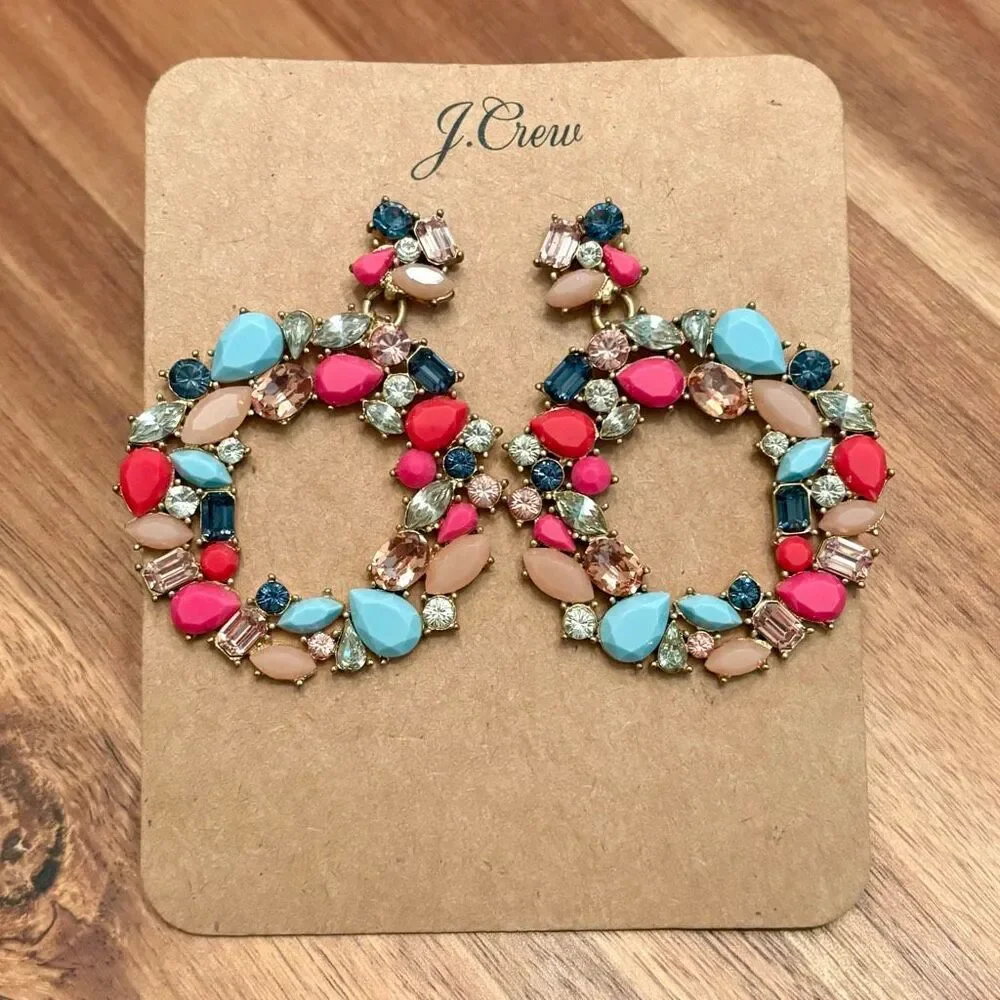 J.Crew | Crystal Wreath Earrings | 2 1/2” Length